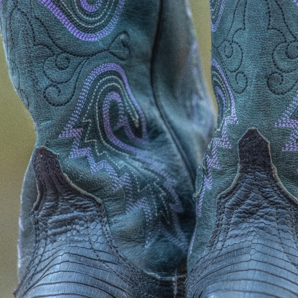 Old Gringo Teju Lizard Teal Cowboy boots - Picture 12 of 16